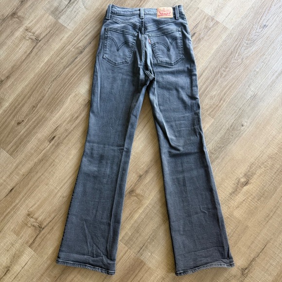 Levi's Denim - Levis Ribcage Bootcut Jeans Gray Ultra High Rise Button Fly 36934-0015 W28 L33